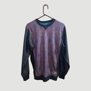 Men’s Entree Lifestyle Hoodie Faux Leather Long Sleeves Sweater Bear Medium